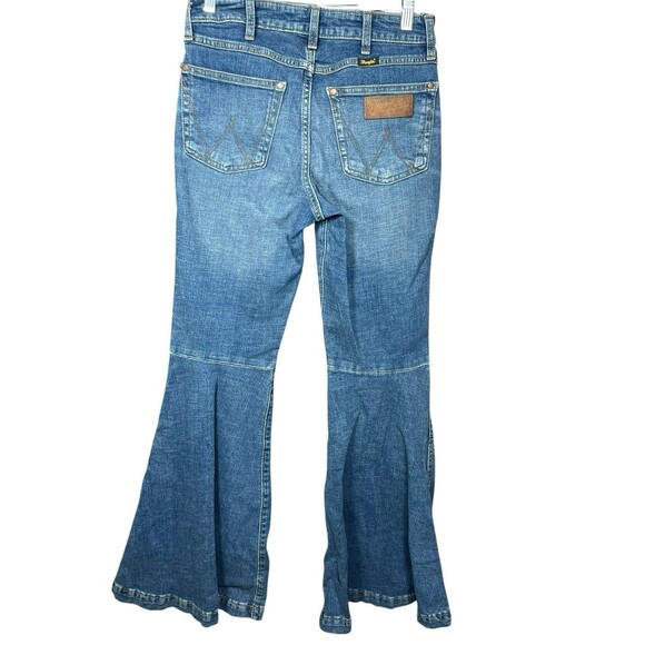 Wrangler Jeans Size 26x34 Blue Trumpet‎ Bell Bottoms Flare Bareback Hip Hop Boho - Picture 5 of 11